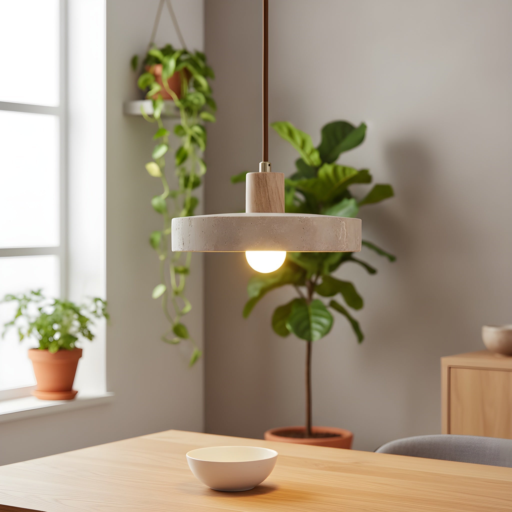Travertine Bauhaus Pendant Light