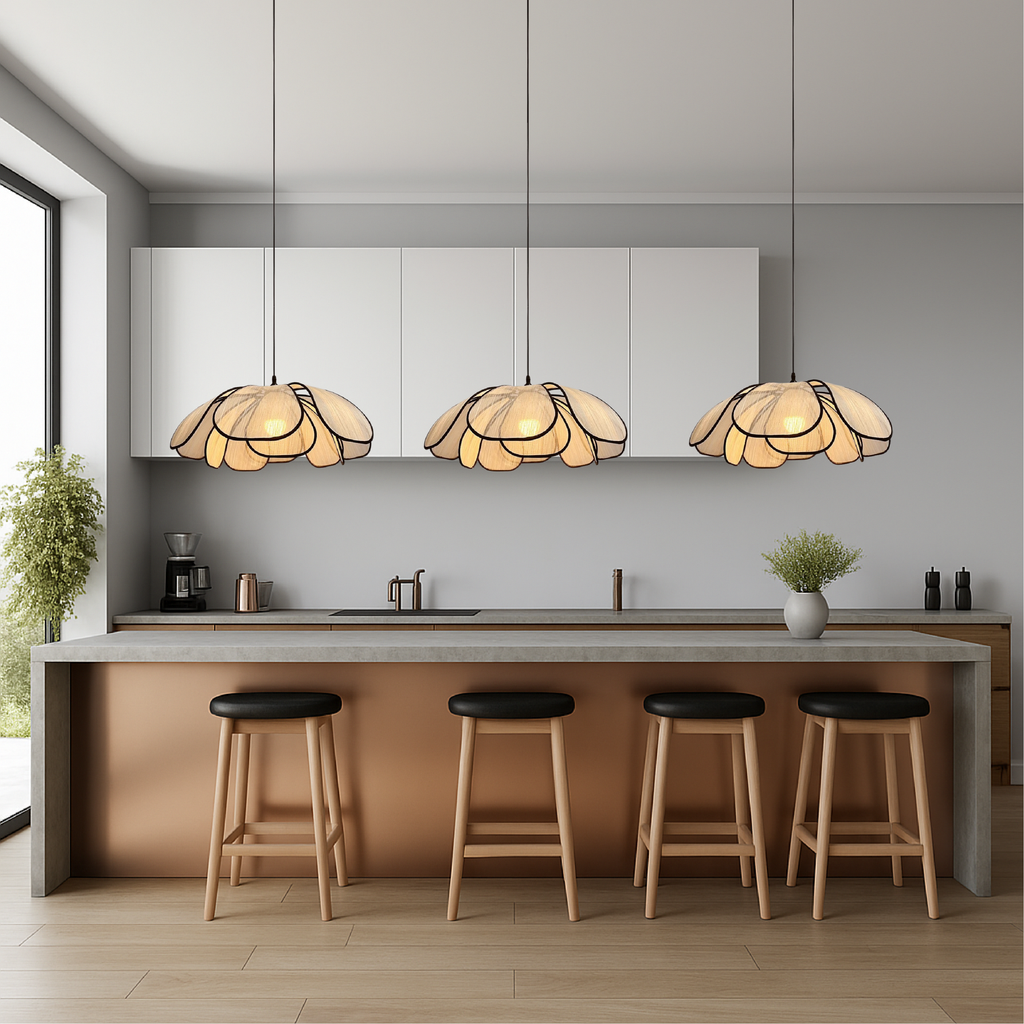 Wooden Flower Pendant Light