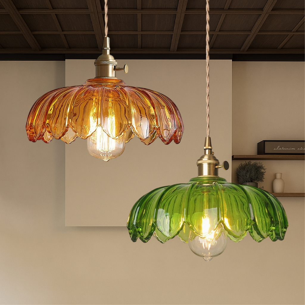 Glass Flower Pendant Light