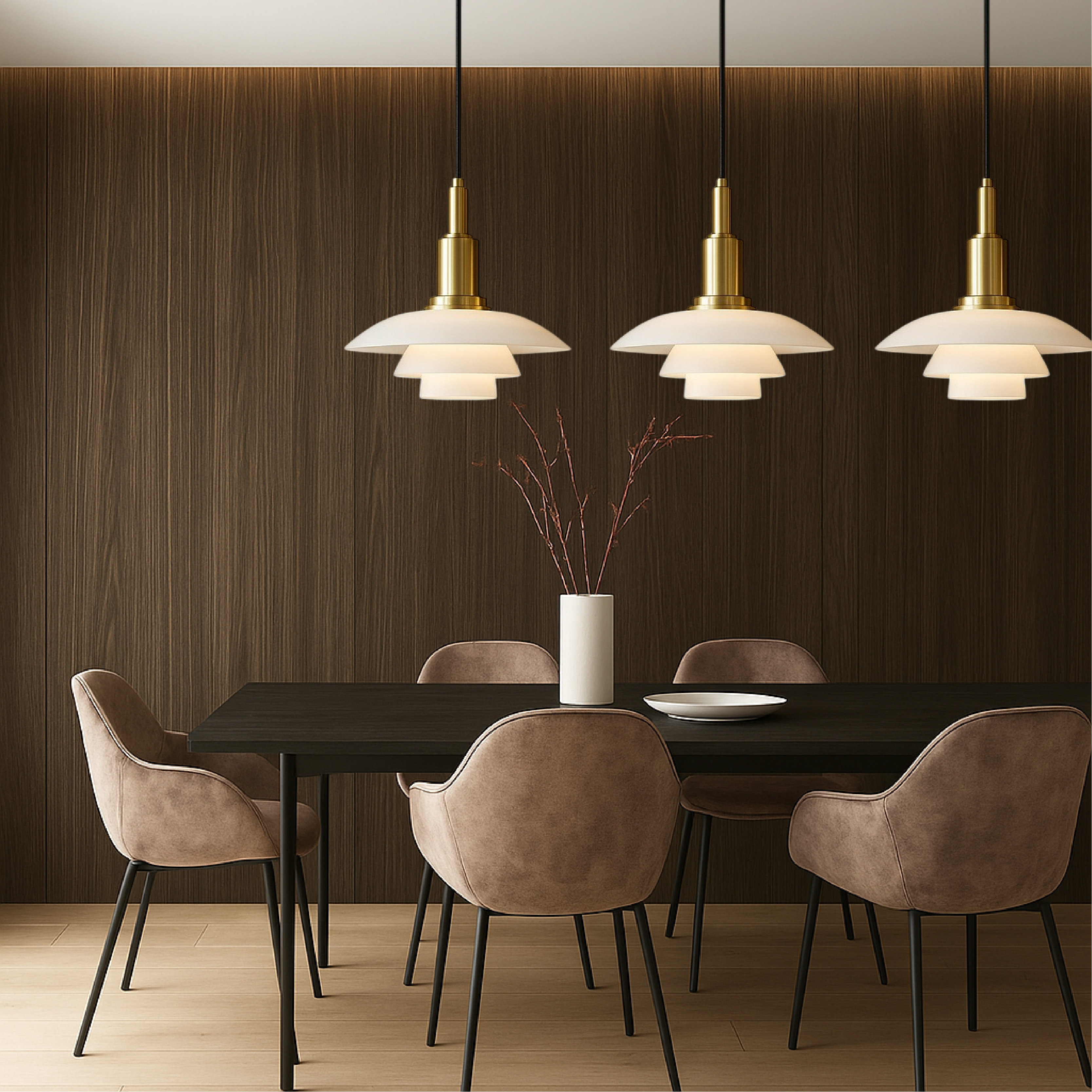 2/3 Head Danish Designer Pendant Light