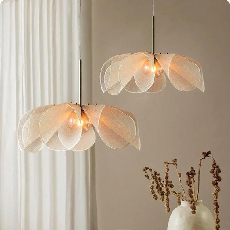 Vintage Fabric Pendant Light