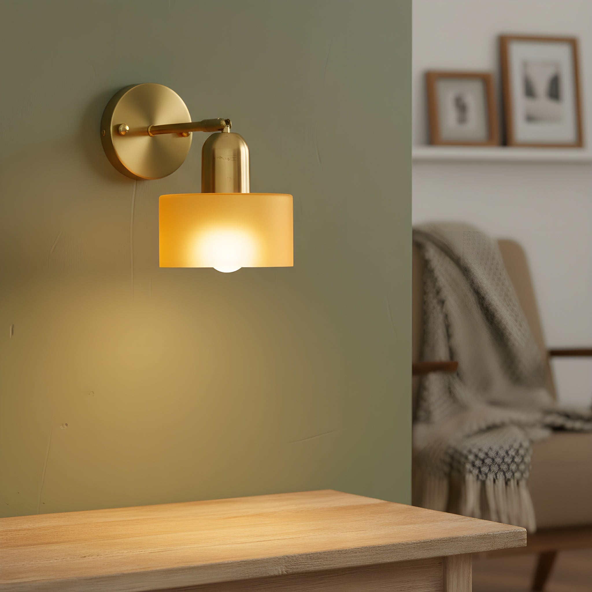 Colored Glass Bauhaus Wall Light