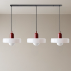 3-Head Bauhaus Colored Glass Pendant Light
