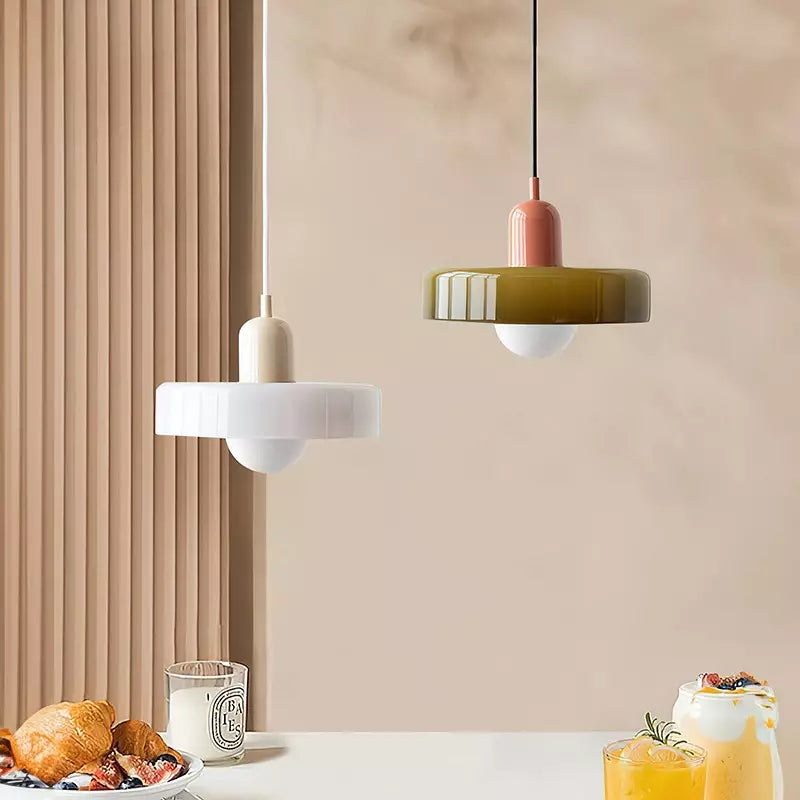 Bauhaus Colored Glass Pendant Light