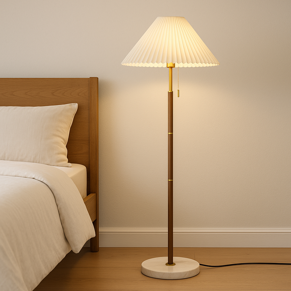 Yrus Vintage Wooden Floor Lamp