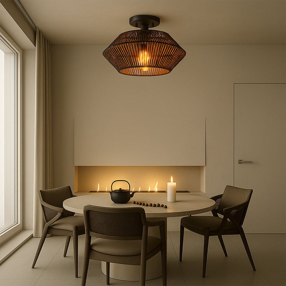 Bamboo Woven Ceiling Light