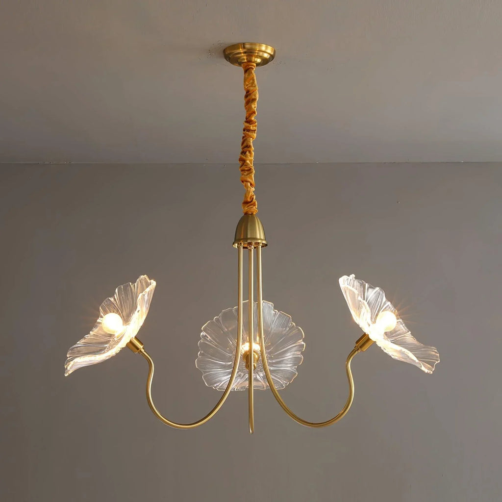 Lotus Glass Leaf Chandelier