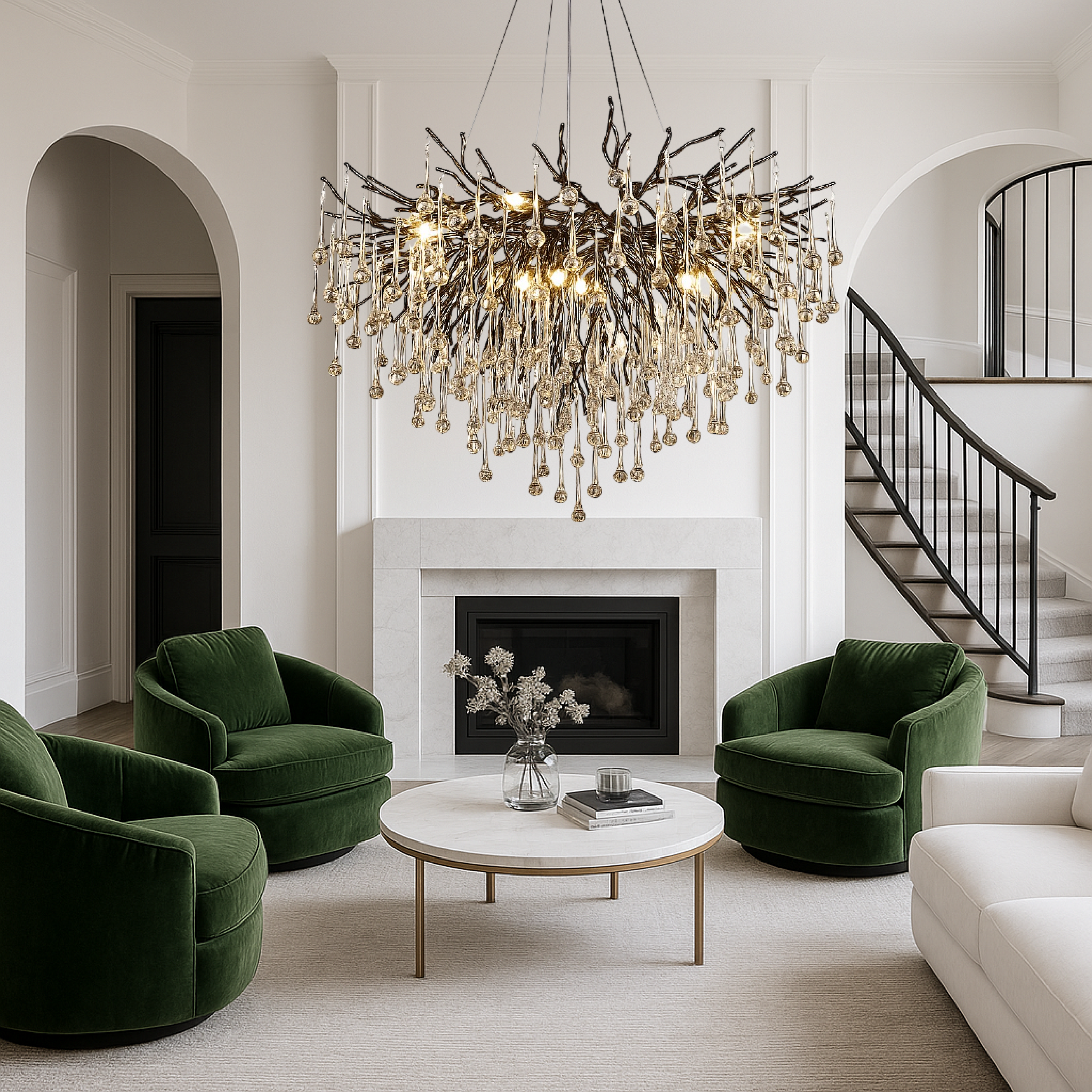 Raindrop Black Chandelier