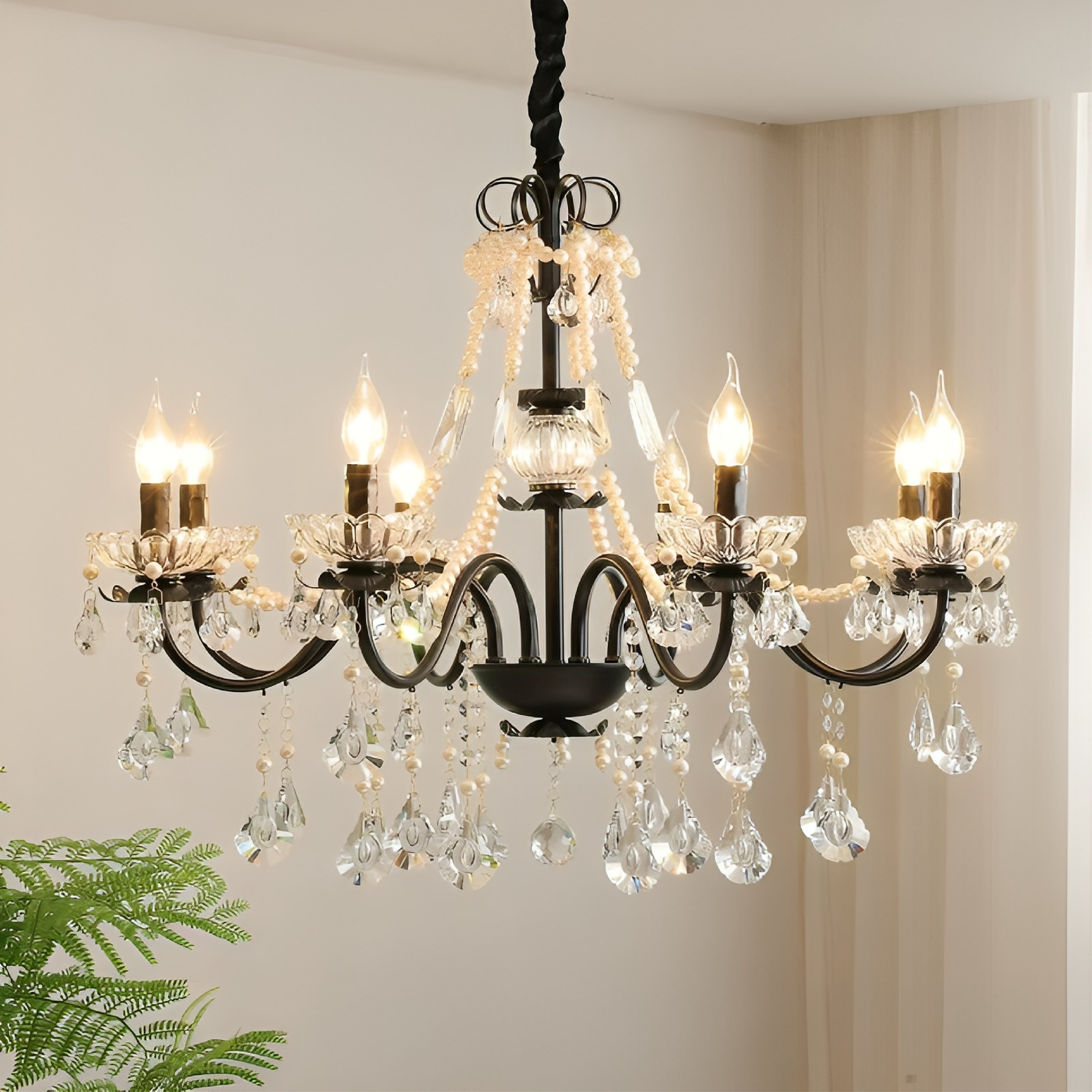 Black Crystal French Chandelier
