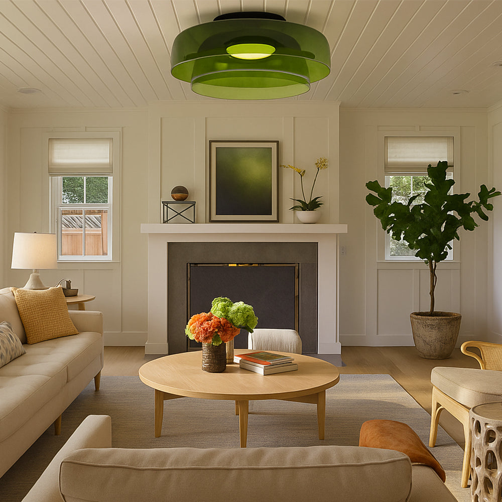 Nordic Bauhaus Glass Layered Pendant Light