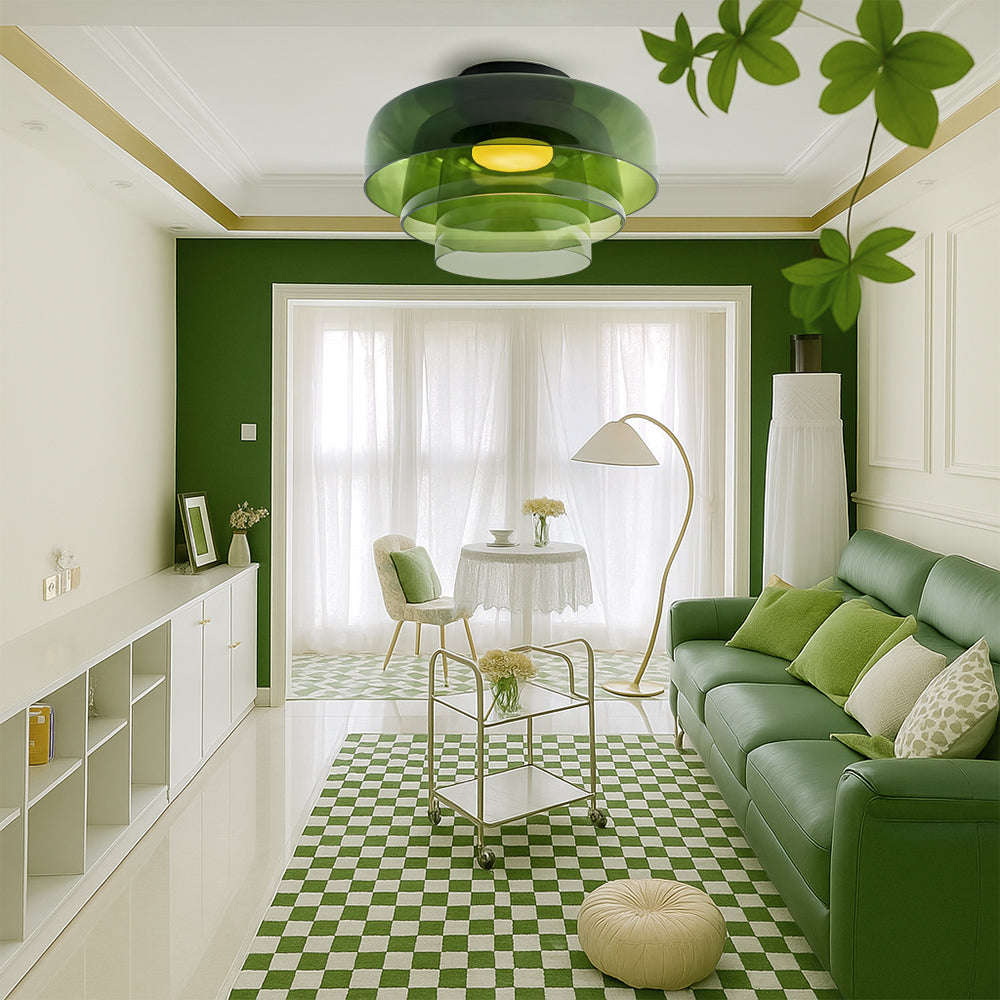 Nordic Bauhaus Glass Layered Pendant Light