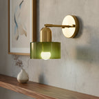Colored Glass Bauhaus Wall Light
