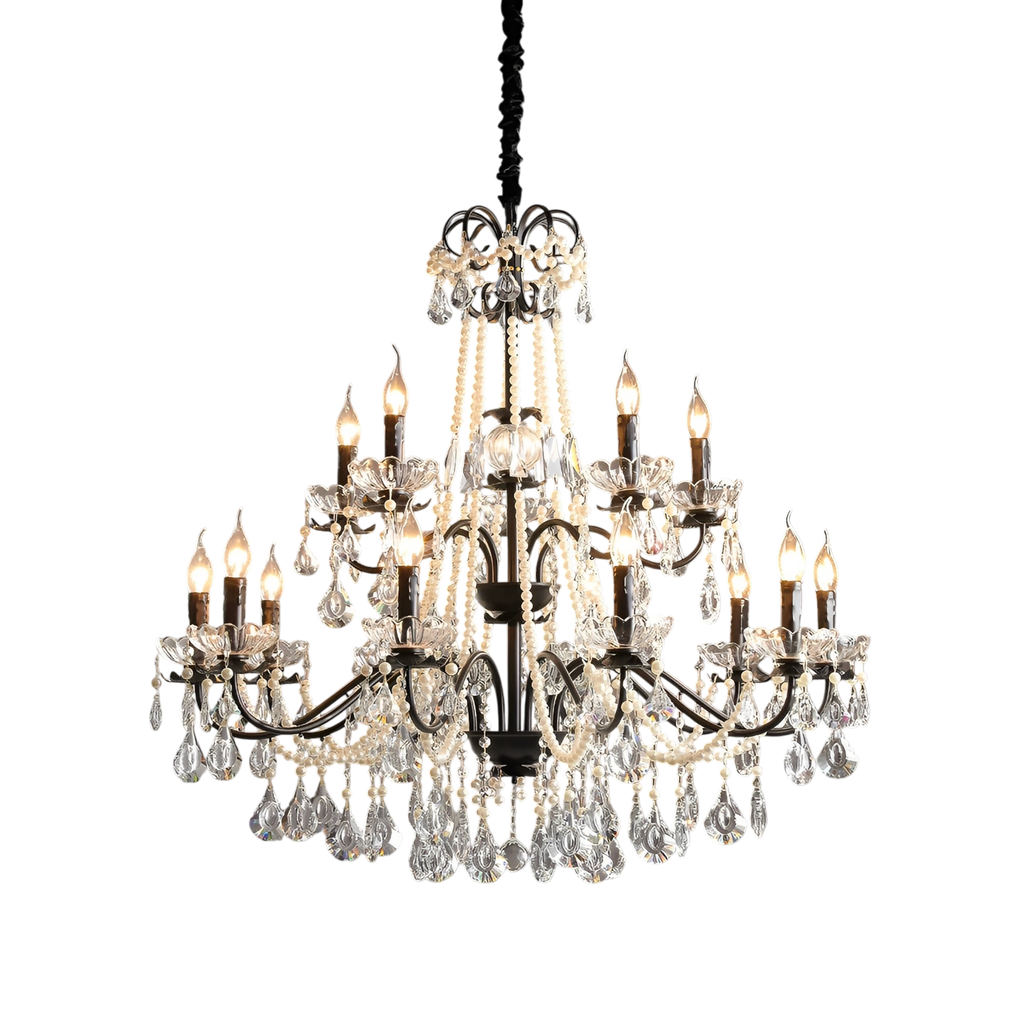 Black Crystal French Chandelier