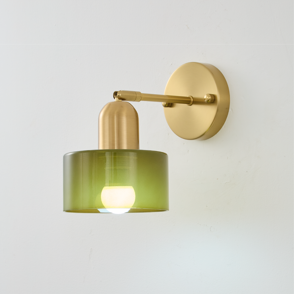 Colored Glass Bauhaus Wall Light