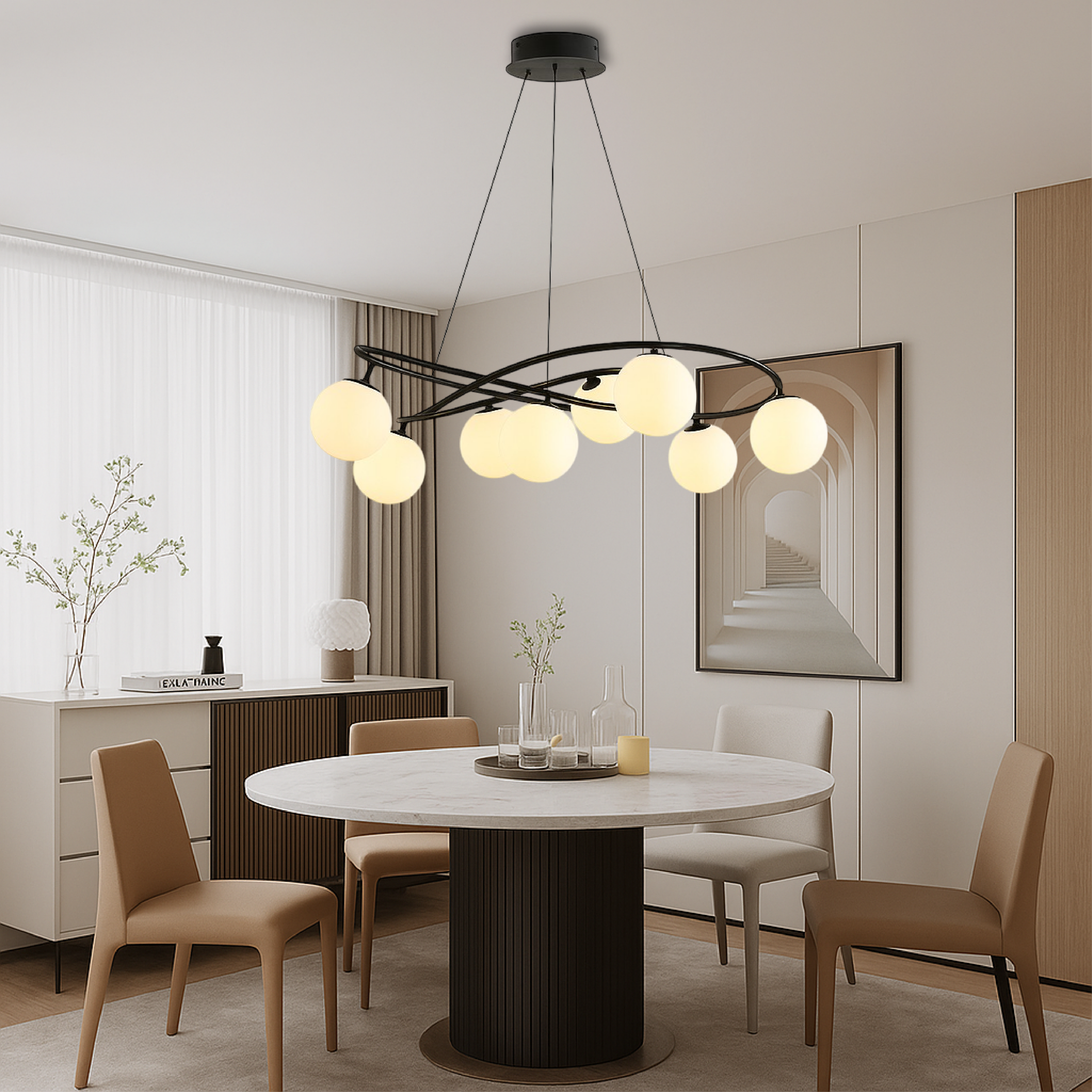 Nordic Retro Black Chandeliers