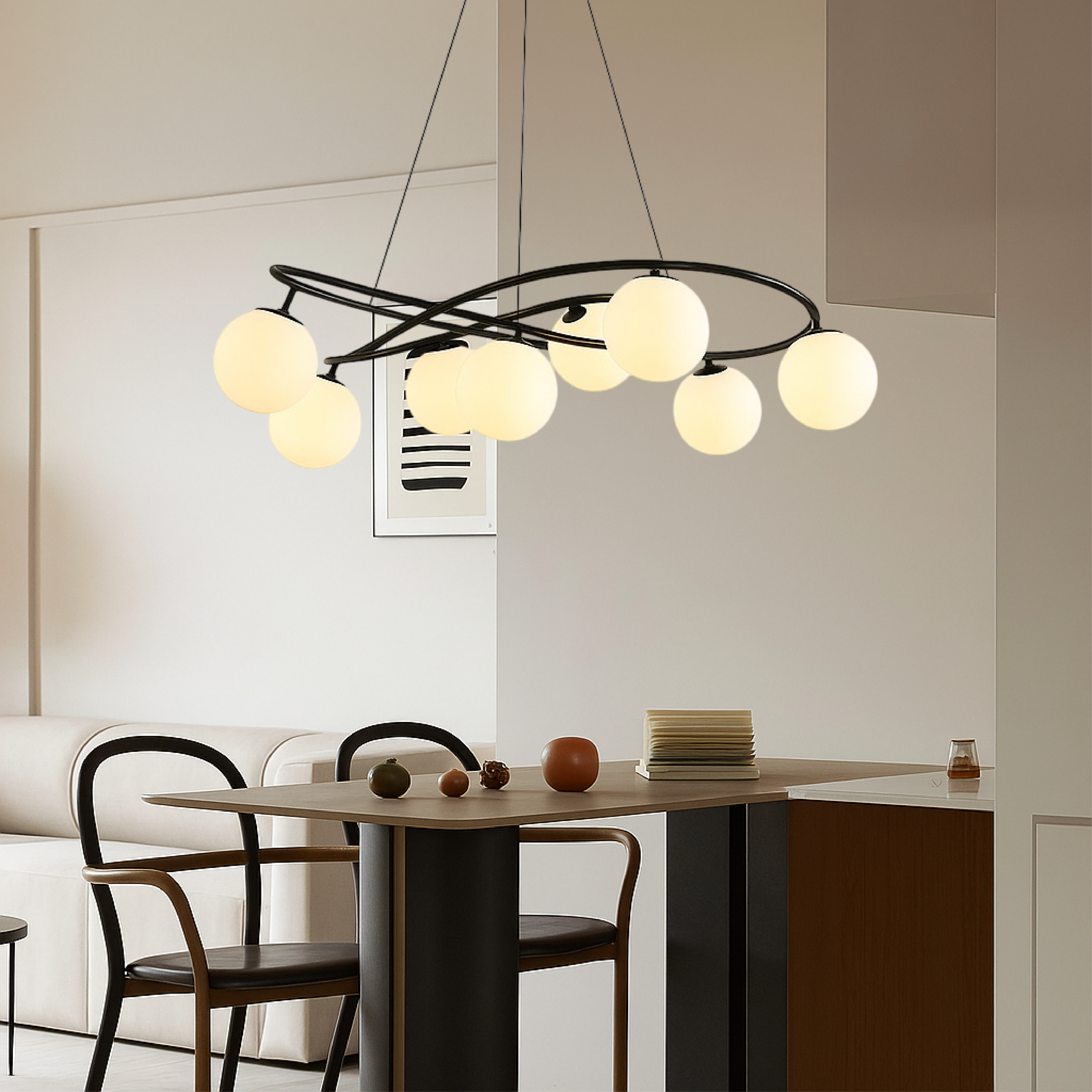 Nordic Retro Black Chandeliers