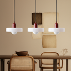 3-Head Bauhaus Colored Glass Pendant Light