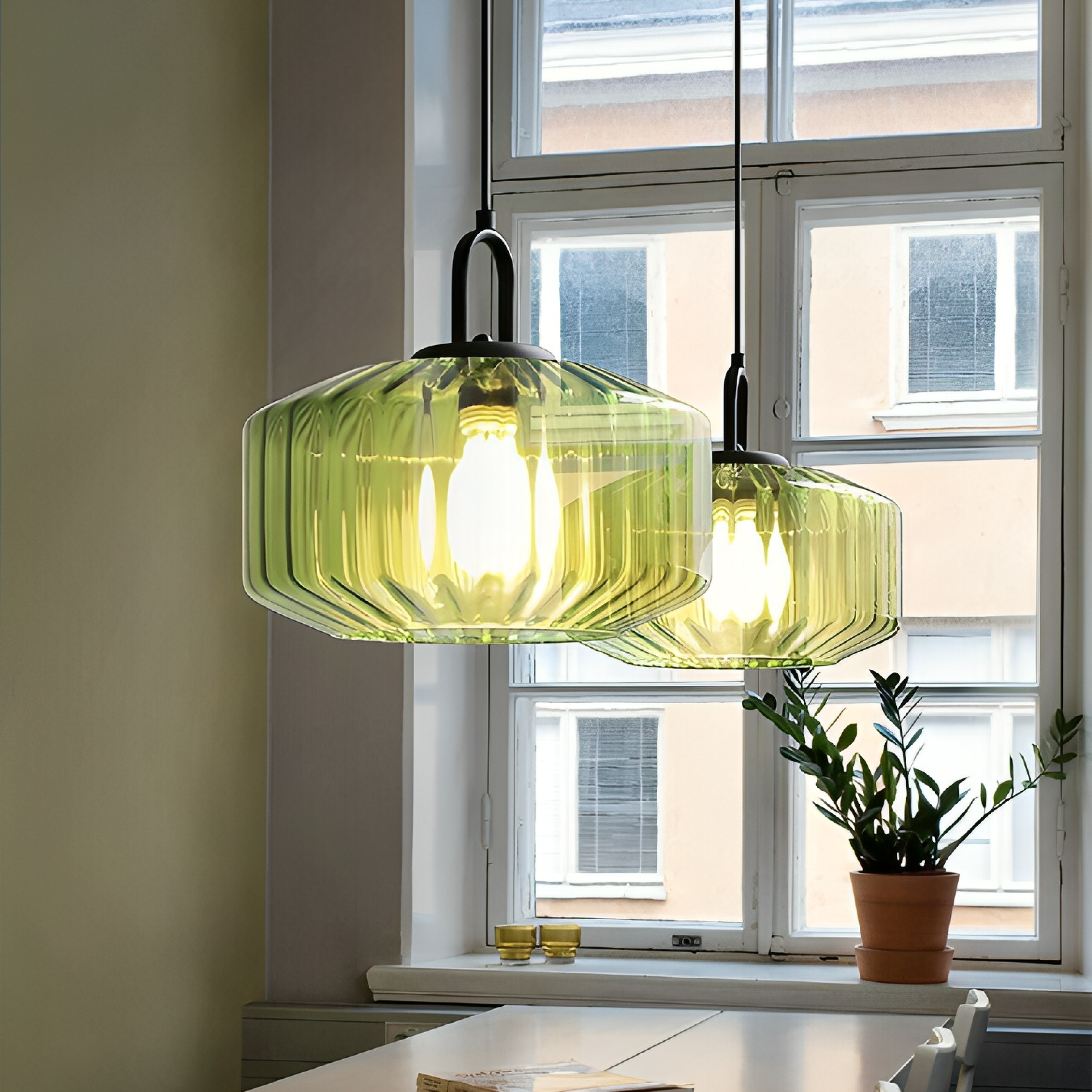 Colored Glass Pendant Light