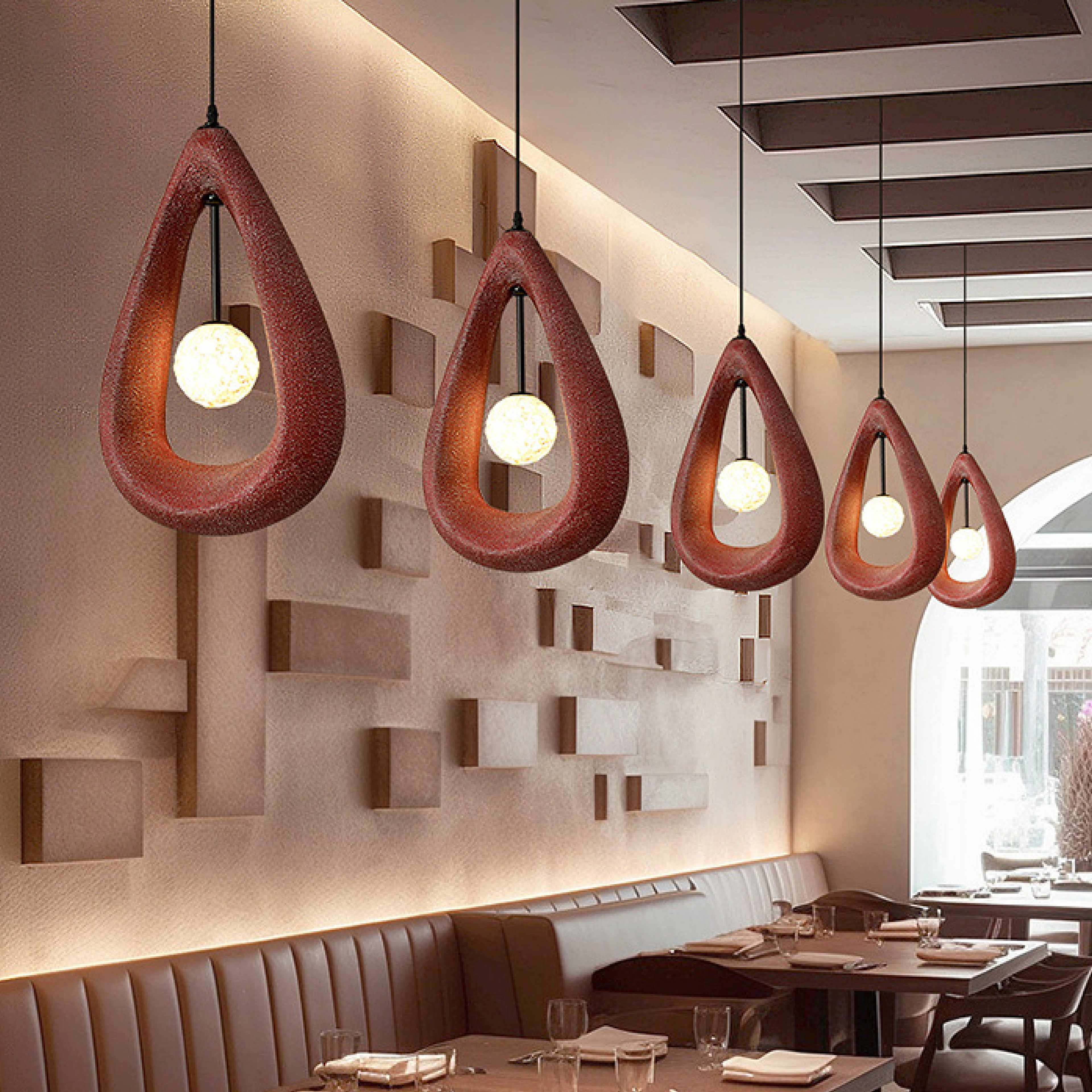 Japandi Oval Pendant Light