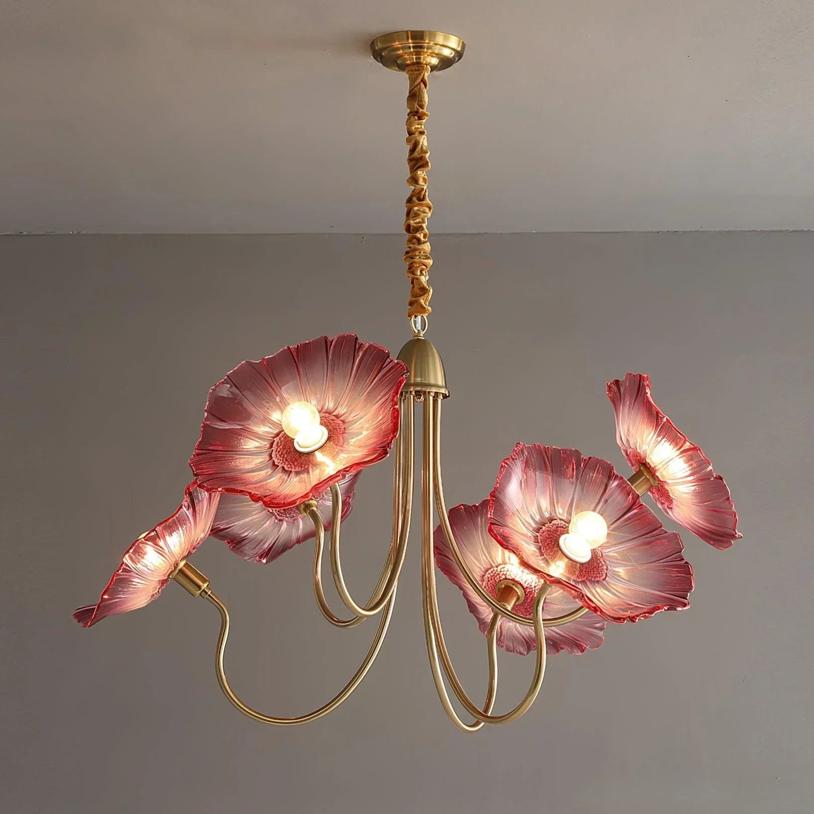 Lotus Glass Leaf Chandelier